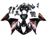 Yamaha YZF-R1 Fairings (2009-2011) Black, Silver, Red Stripe at KingsMotorcycleFairings.com