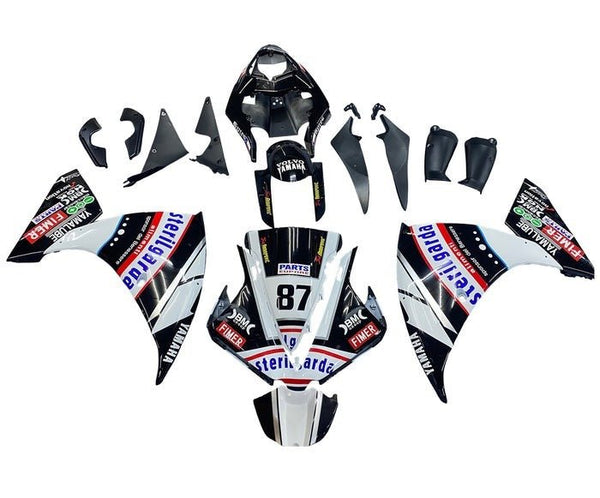 Yamaha YZF-R1 Fairings (2009-2011) Black, White Sterilgarda at KingsMotorcycleFairings.com