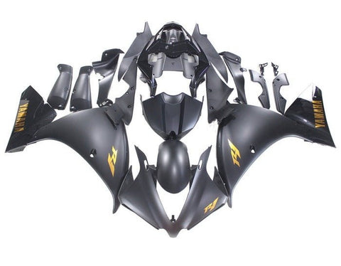 Yamaha YZF-R1 Fairings (2009-2011) Matte Black, Gold, Gloss Black at KingsMotorcycleFairings.com