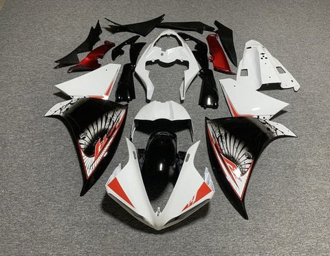 Yamaha YZF-R1 Fairings (2009-2011) White, Black, Red Design at KingsMotorcycleFairings.com