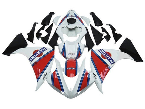 Yamaha YZF-R1 Fairings (2009-2011) White, Red, Blue Martini at KingsMotorcycleFairings.com