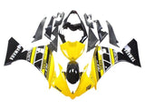 Yamaha R1 Fairings (2009-2011) Yellow, White, Black Stripe at KingsMotorcycleFairings.com