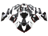 Yamaha R1 Fairings (2012-2014) Black, White, Red Stripe at KingsMotorcycleFairings.com