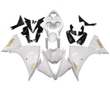 Yamaha R1 Fairings (2012-2014) Gloss White, Gold at KingsMotorcycleFairings.com