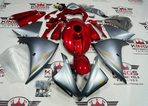 Yamaha YZF-R1 Fairings (2012-2014) Matte Silver, Gold, Red at KingsMotorcycleFairings.com