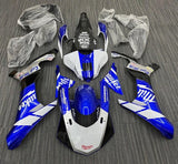 Yamaha R1 Fairings (2015-2019) Blue, White Milwaukee at KingsMotorcycleFairings.com