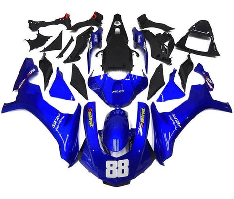 Yamaha YZF- R1 Fairings (2015-2019) Blue, White, Akropovic at KingsMotorcycleFairings.com