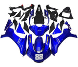 Yamaha R1 Fairings (2015-2019) Blue, White, Akropovic at KingsMotorcycleFairings.com