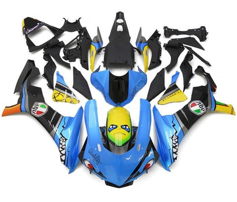 Yamaha YZF- R1 Fairings (2015-2019) Blue, Yellow, Creature at KingsMotorcycleFairings.com