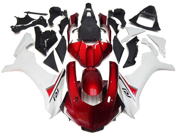 Yamaha R1 Fairings (2015-2019) Candy Red, White at KingsMotorcycleFairings.com