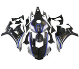 Yamaha YZF- R1 Fairings (2015-2019) Faux Carbon Fiber, Silver, Blue R1M at KingsMotorcycleFairings.com