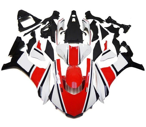 Yamaha YZF- R1 Fairings (2015-2019) White, Red, Black Stripe at KingsMotorcycleFairings.com