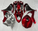 Yamaha YZF-R1 (2007-2008) Candy Red, Matte Black & Silver Fairings at KingsMotorcycleFairings.com