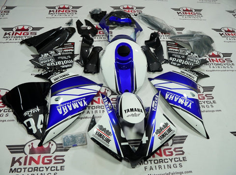 Yamaha YZF-R1 (2012-2014) White, Blue, Black, Carbon, Silver Yamalube Fairings at KingsMotorcycleFairings.com