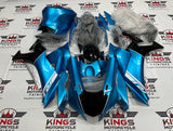 Yamaha YZF-R1 Fairings (2020-2023) Metallic Light Blue, Black, White at KingsMotorcycleFairings.com