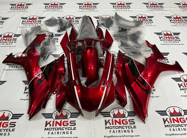 Yamaha YZF-R1 (2020-2023) Candy Red, White & Black Fairings at KingsMotorcycleFairings.com