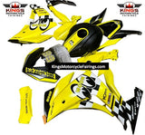 Yamaha YZF-R3 (2015-2018) Yellow, Matte Black, White Fairings at KingsMotorcycleFairings.com