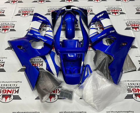 Yamaha YZF-R6 (1998-2002) Blue, White & Silver Fairings at KingsMotorcycleFairings.com