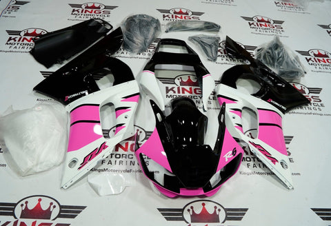 Yamaha YZF-R6 (1998-2002) Pink, White & Black Fairings at KingsMotorcycleFairings.com