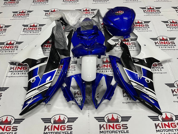 Yamaha YZF-R6 (2008-2016) Dark Blue, White & Black Fairings at KingsMotorcycleFairings.com