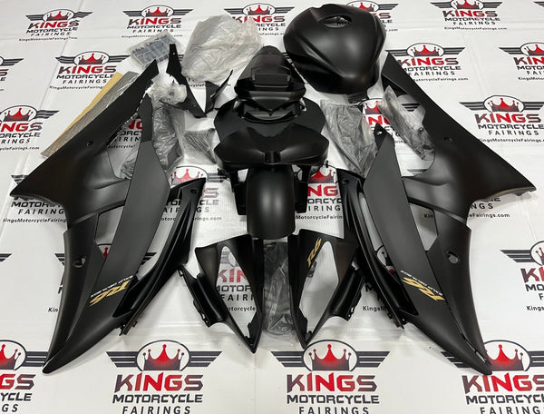 Yamaha YZF-R6 (2008-2016) Matte Black & Gold Fairings at KingsMotorcycleFairings.com 