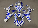 Yamaha YZF-R1 (2020-2023) White & Blue Zebra Fairings at KingsMotorcycleFairings.com