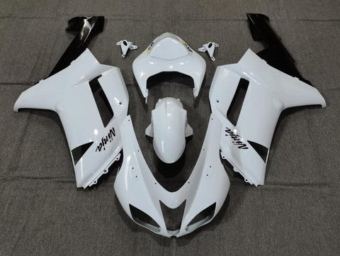 Fairing kit for a Kawasaki Ninja ZX6R 636 (2007-2008) White & Black at KingsMotorcycleFairings.com