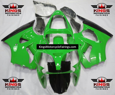 Fairing kit for a Kawasaki ZX6R 636 (2000-2002) Green & Black at KingsMotorcycleFairings.com