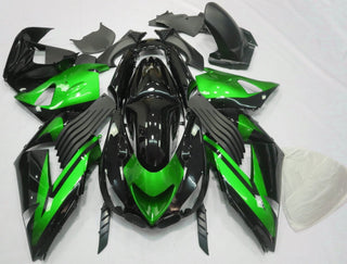 Fairing kit for a Kawasaki Ninja ZX14R (2006-2011) Black & Green
