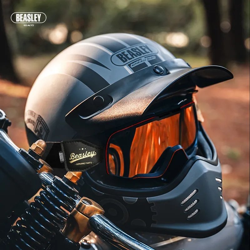 Matte Black Beasley Motorcycle Helmet