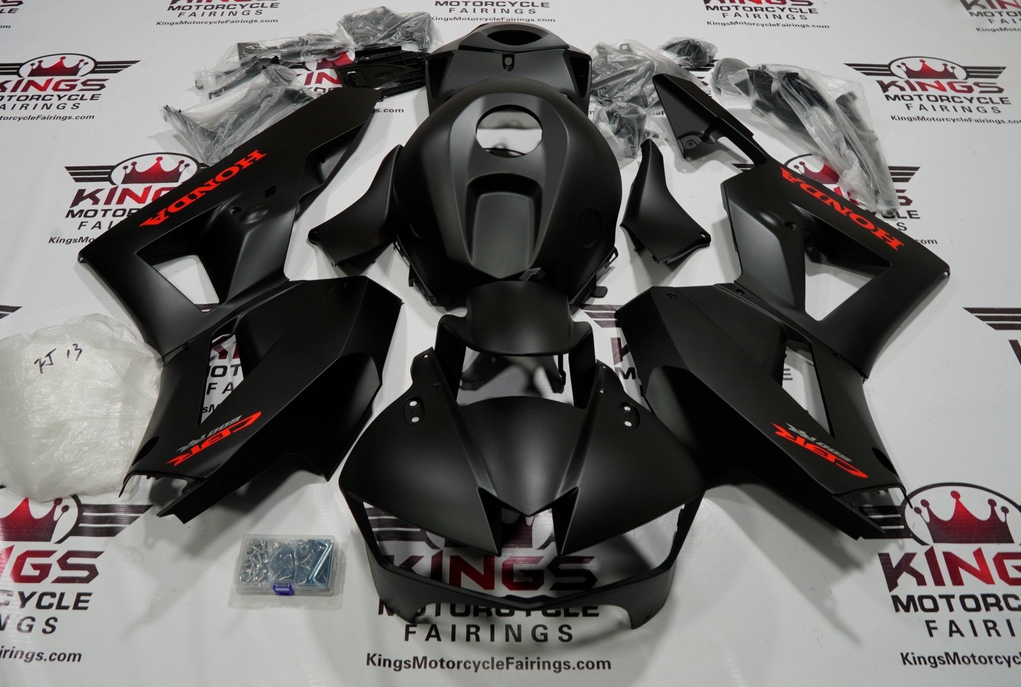 Honda CBR600RR Fairings (2013-2023) Matte Black & Red