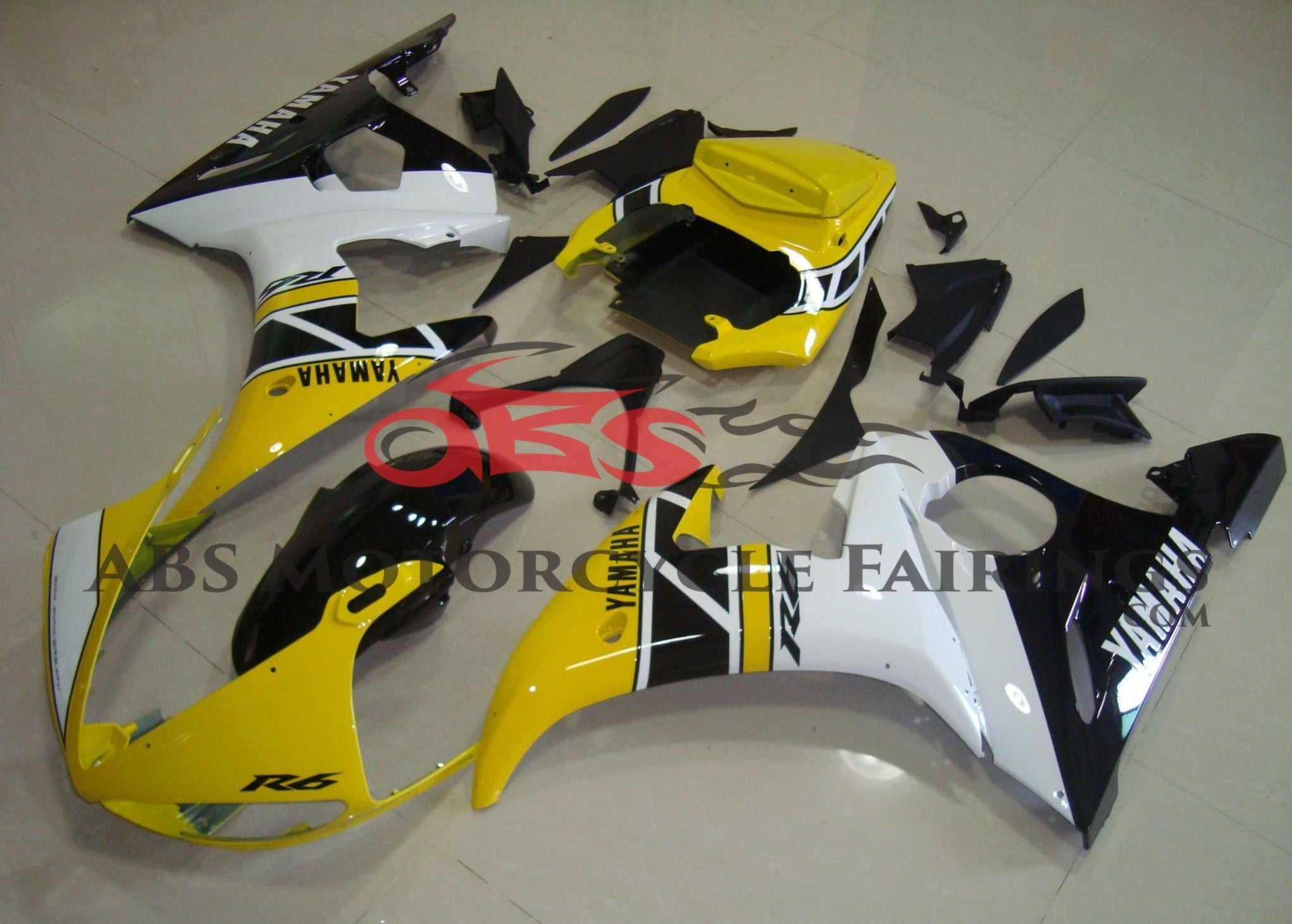  Full White Moto Fitting For Yamaha YZFR6 YZF R6 YZF-R6 R6  YZF600 YZF 600 2003 2004 Motorcycle Complete Fairings (Injection molding) :  Automotive