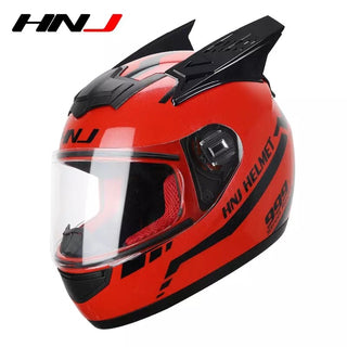 Pink Speed HNJ Motorcycle Helmet with Blue Visor