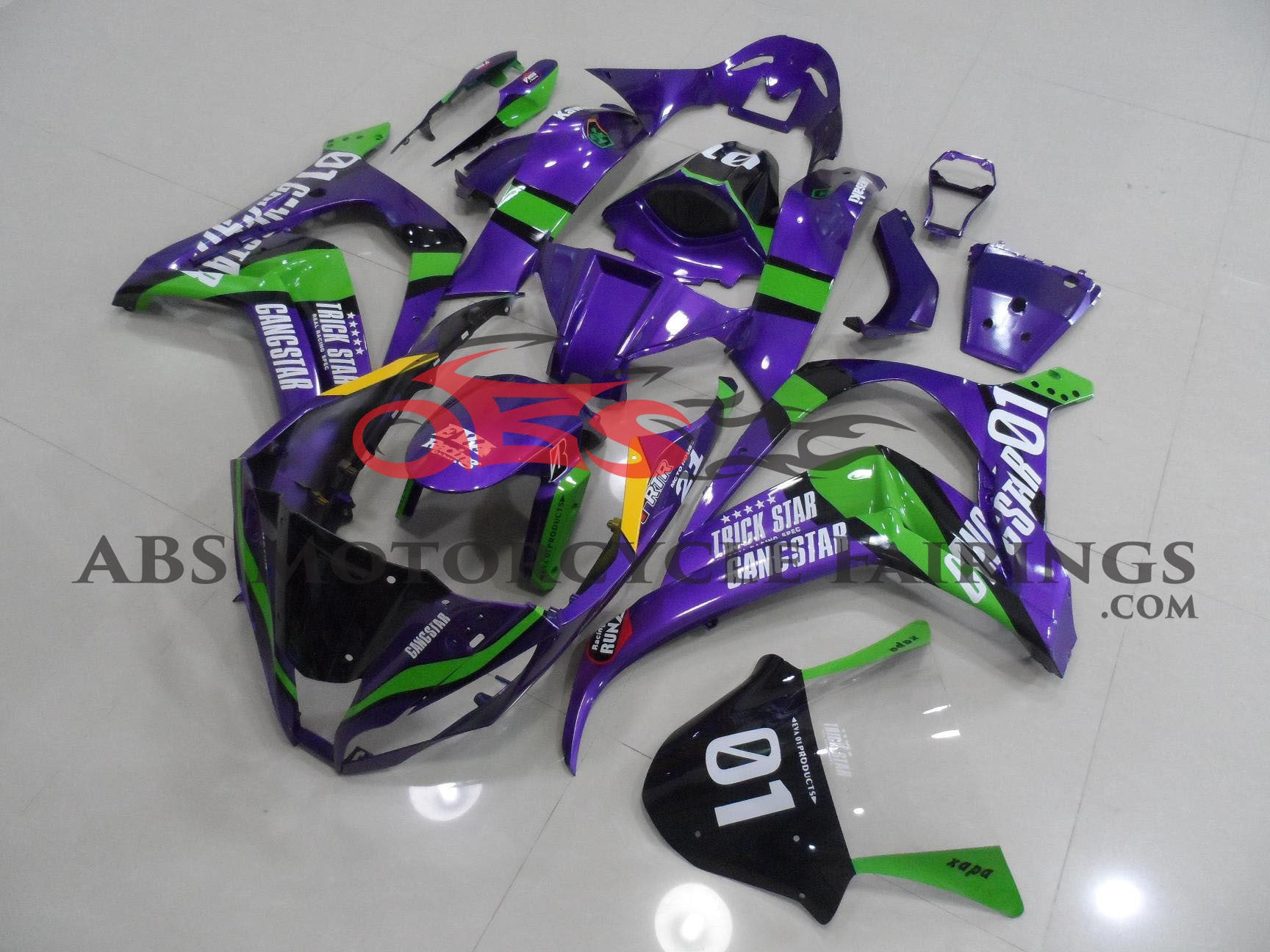 Kawasaki Ninja ZX10R Fairings (2011-2015) Purple, Green Eva